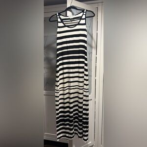Two by Vince Camuto Striped Maxi Dress S Black White Racerback